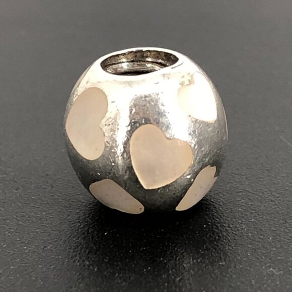 Pandora Silver LOVE ME White Mother of Pearl Charm #790398MPW  925 Ale - Picture 3 of 13